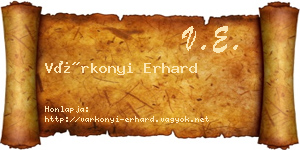 Várkonyi Erhard névjegykártya
